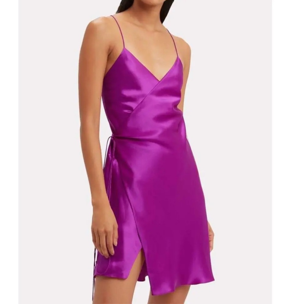 Michelle Mason Revolve Silk Strappy Wrap mini dress